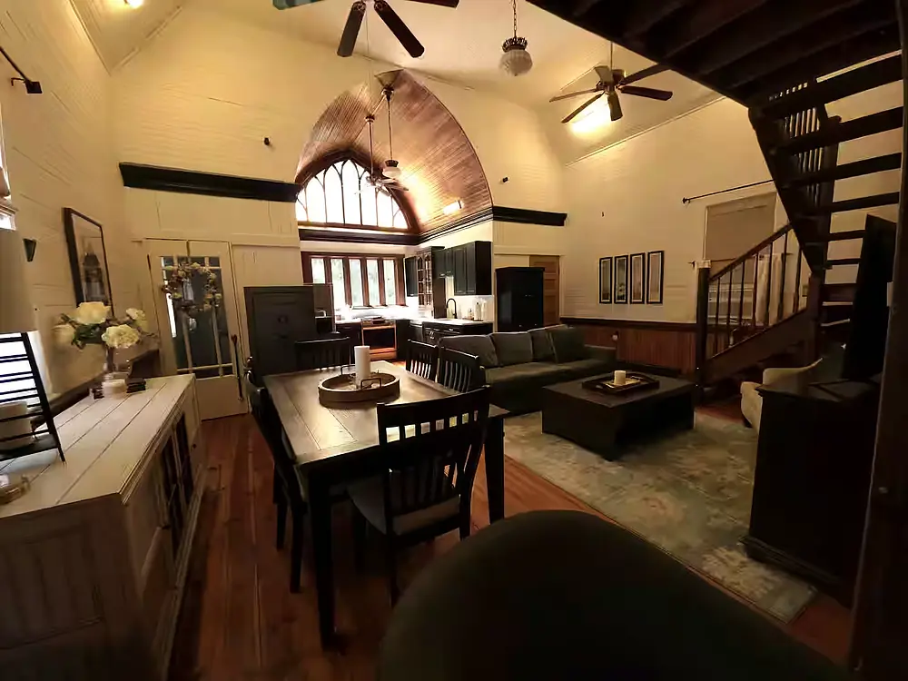 tall ceilings in living area