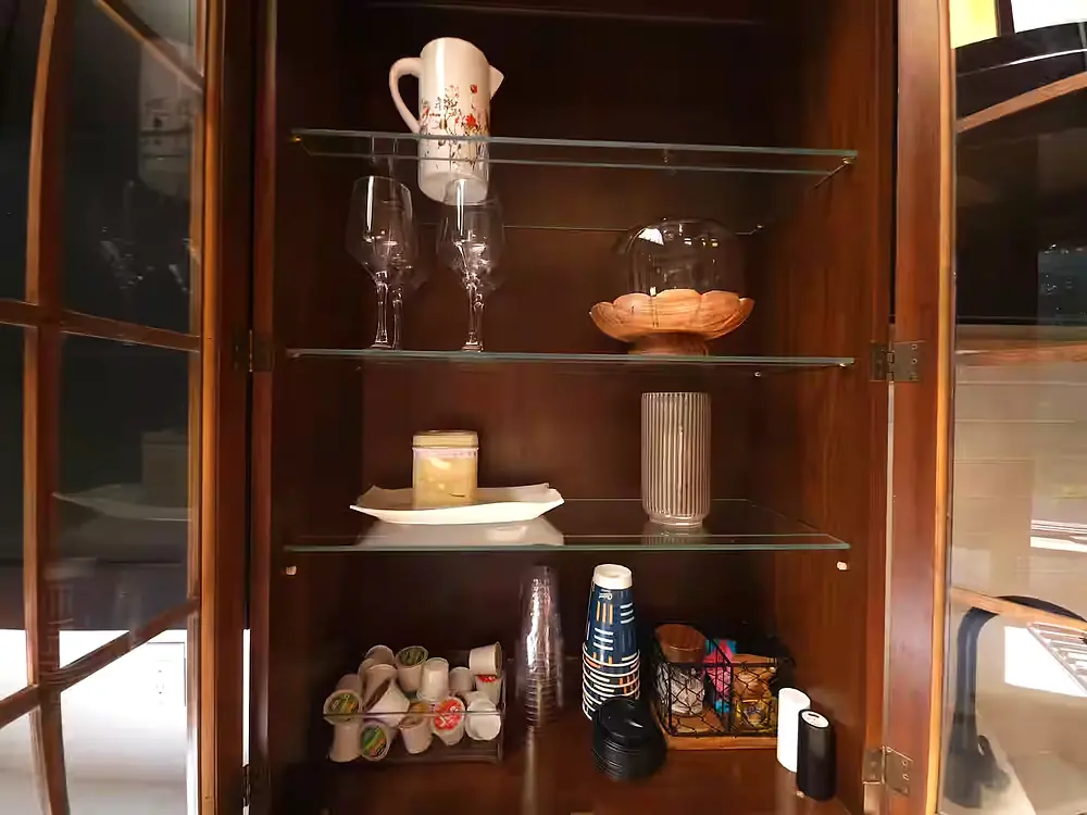 glassware in custom cabinetry